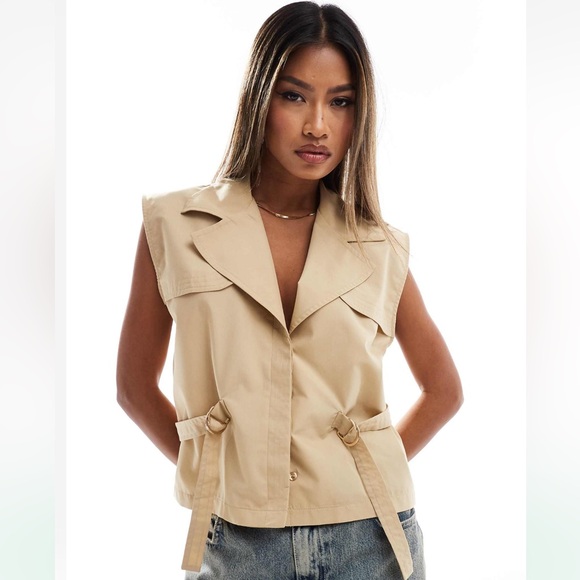 ASOS Tops - Tan Utility Vest. Size 4 - NWT